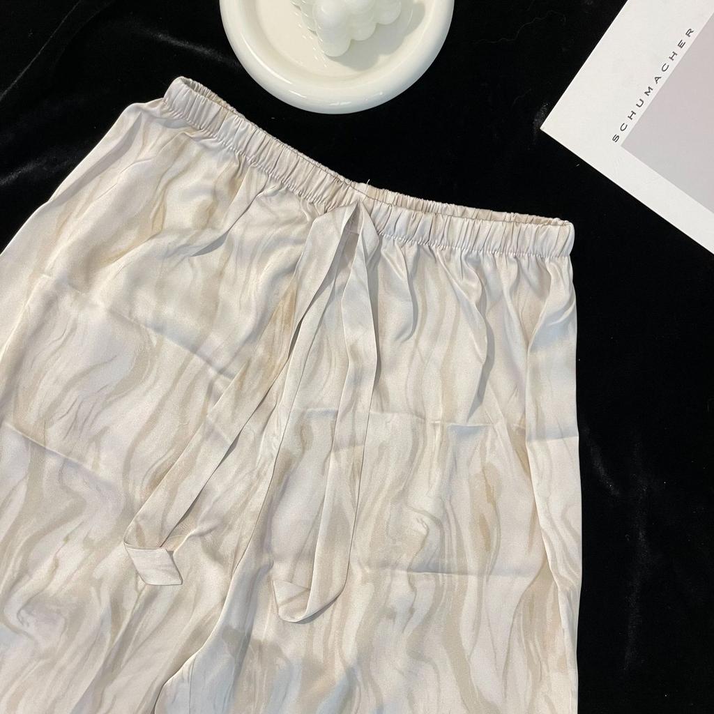 [Meteorite Latte] 1011 New Pajamas Women's Spring and Autumn Long Sleeves High-end Light Luxury Homewear Women Can Wear Outside