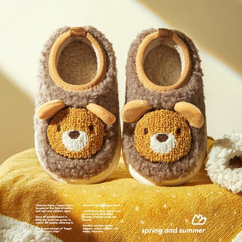 Barnas varme bomullssko med hæl Vinterhjemmesko