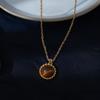 French High-End Tiger Eye Braided Necklace - Retro Mobius Sweater Chain