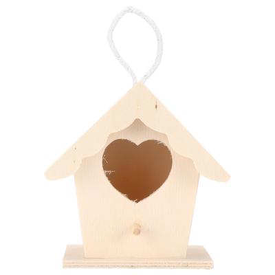 Innovativa casetta per gli uccelli in legno Decorazione naturale e sicura per piccola casetta per uccelli in legno fai-da-te(Cintura a Forma di Cuore