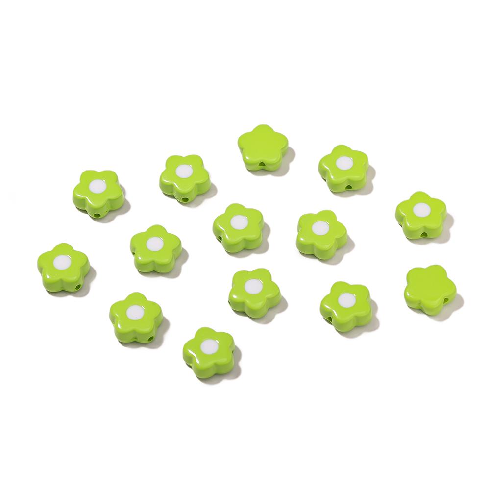 5pcs/Lots Colored Acrylic Enamel Flower Shaped Beads Spacer Loose Beads for DIY Necklace Bracelet Jewelry Making Findings