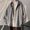 Plaid Cardigan Sweater Men's Heavy Hooded Loose Versatile College Jacket In Autumn and Winter