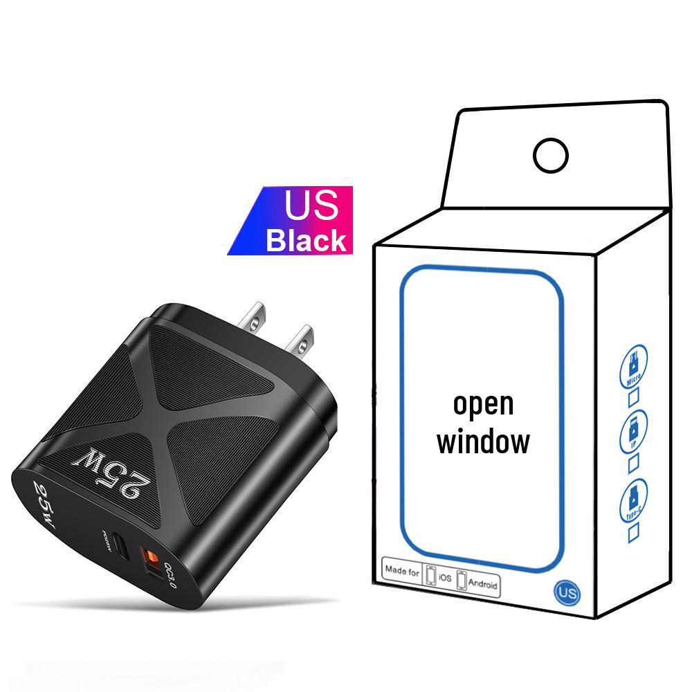 5V/9V/12V USB Travel Charger with US/EU/UK Specs, PD25W & QC3.0 Fast Charging