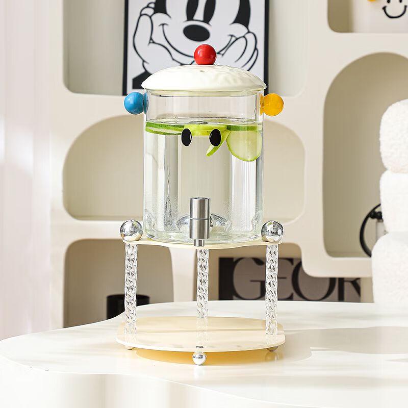 Luxury Glass Cold Water Pitcher with Faucet