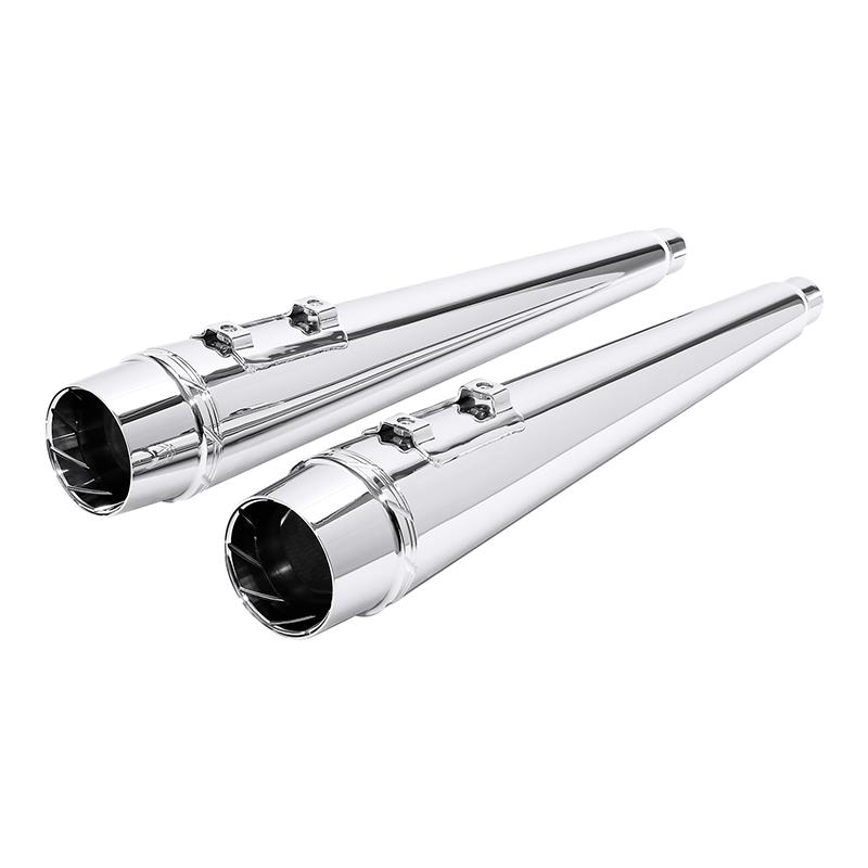 Motorcycle 4" Megaphone Tappered Slip On Dual Exhaust For Harley Road King Glide 1995-2016