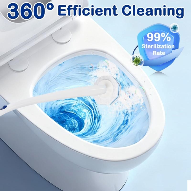 Disposable Toilet Bowl Cleaning Brush Long Handle Toilet Bowl Brush with Replaceable Brush Head Toilet Cleaning Tool