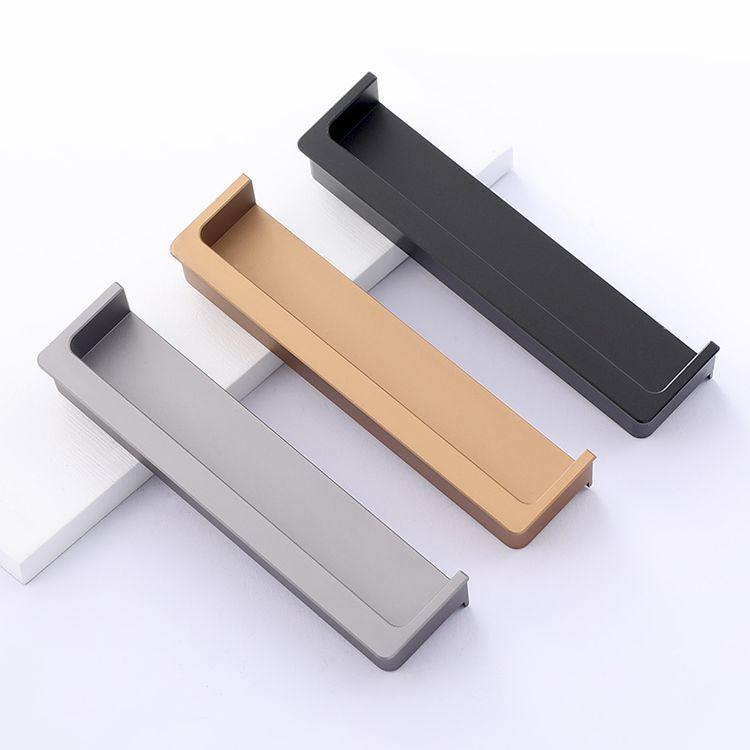 Aluminum Alloy Wardrobe Cabinet Sliding Door Drawer Embedded Hidden Button Handle Slotted Invisible Cabinet Door Handle