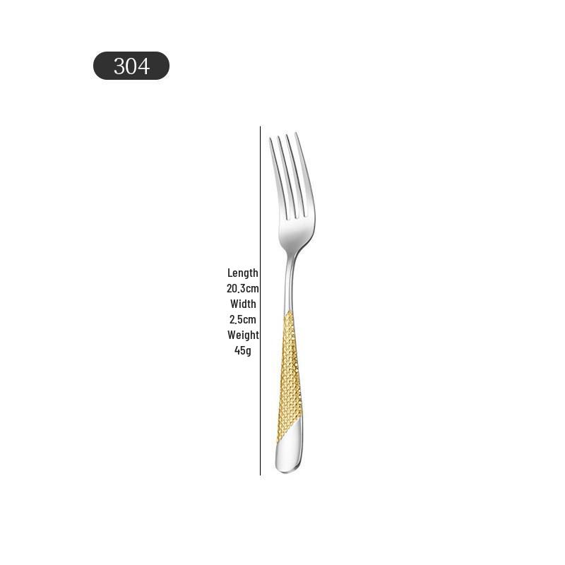 Cross 304 Stainless Steel Star Diamond Tableware Set: Steak Knife, Fork, Spoon, and Teaspoon for Home and Hotel Use