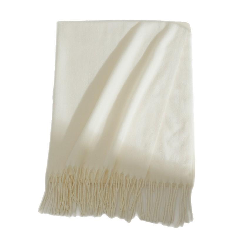 Autumn and Winter New Imitation Cashmere Scarf Female Korean Version Versatile Solid Color Shawl Dual-purpose Thickened Warm Couple Fringed Scarf