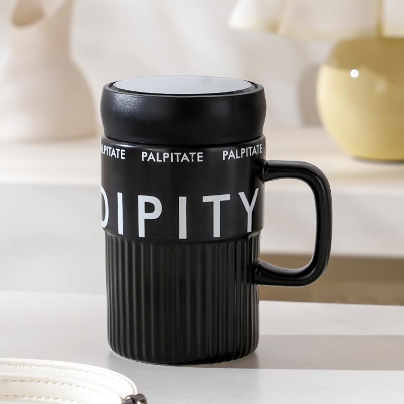 

Керамическая чашка с крышкой Высокая ценность Дом Офис Пара Чашка для воды Подарочная коробка Креативный сувенир Кружка большой вместимости 400ml