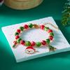 Christmas Themed Beaded Bracelets For Women With Santa And Snowflake Charms Summer