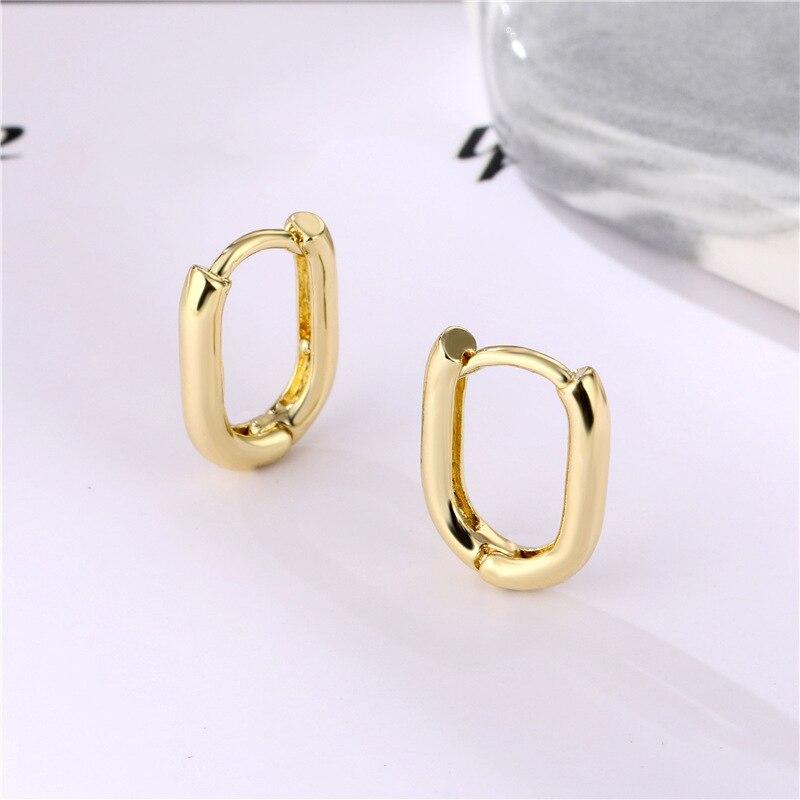 1 Pair Circle Ear Hoop Earrings U-shaped Women's Dangle Hoop Earring Gift