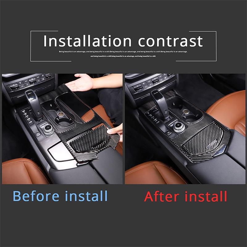 Soft Carbon Fiber For Maserati Ghibli 2014-2026 Car Center Control Gear Panel Cover Trim Sticker Car Accessories