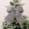 Laço de Floco com Glitter Brilhante Laço de Fita Criativo DIY Enfeite para Árvore de Natal Textura Aveludada Tamanho 30cm Pendente para Árvore