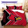 Louisville Cardinals Logo Pattern Bedding Set Quilt Cover Pillowcase Home Decor Gift (1 * Duvet Cover + 2 * Pillowcase, Without Core)