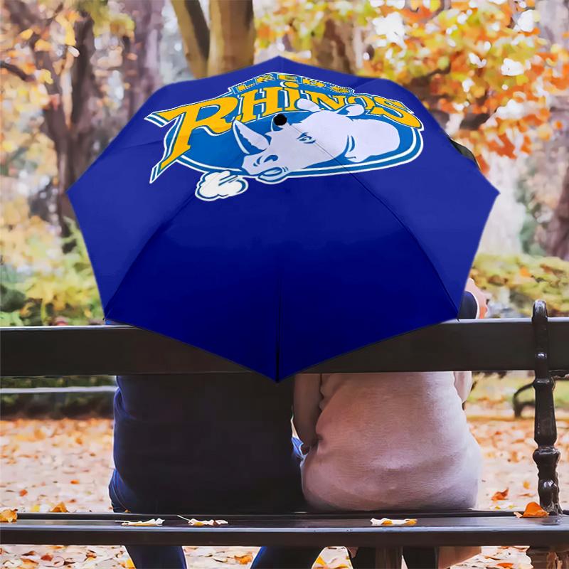 1 PC Automatic Folding Umbrella - Leeds Rhinos Pattern Portable Foldable Design With 8 Ribs Christmas Birthday Gifts