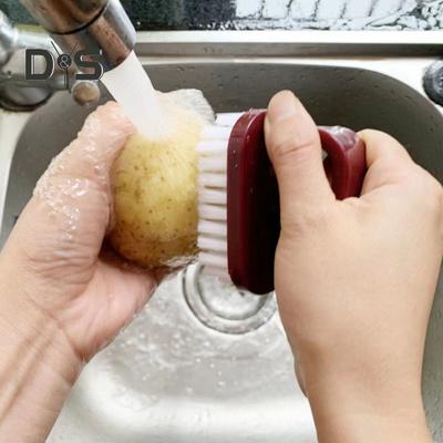 2Pcs Vegetable Cleaning Brush Set Hard Soft Bristles Ergonomic Handle Fruits Vegetables Cleaning Scrubbed