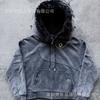 Oversized Unisex Streetwear Hoodie With 3D Embroidery Faux Fur Collar Loose Fit Winter Sweatshirt