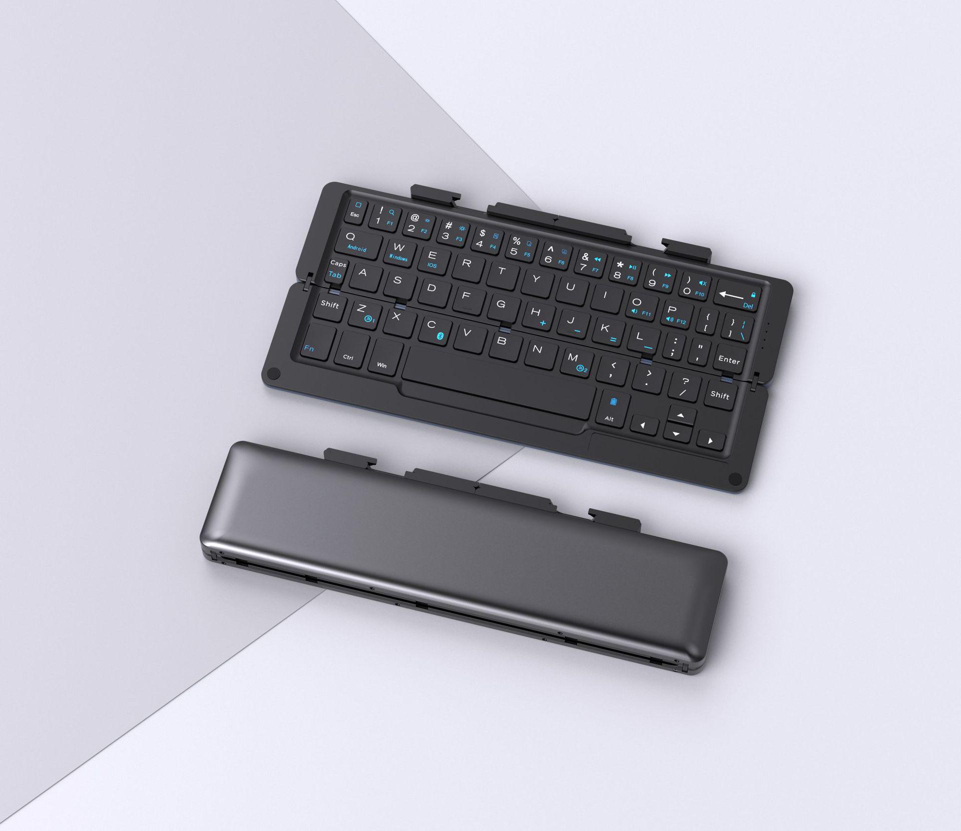 

Ultra-thin Foldable Bluetooth Keyboard - Mini Wireless Universal for Phone, Computer, and Tablet Compatible with Three Systems сірий колір