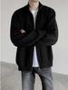 Men's Solid Color Zipper Cardigan Sweater - Autumn & Winter Loose Knit Outerwear