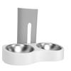 Wall Mounted Pet Feeding Bowl Stainless Steel   Height Double Bowls Wall Pet Dish Feeding Station