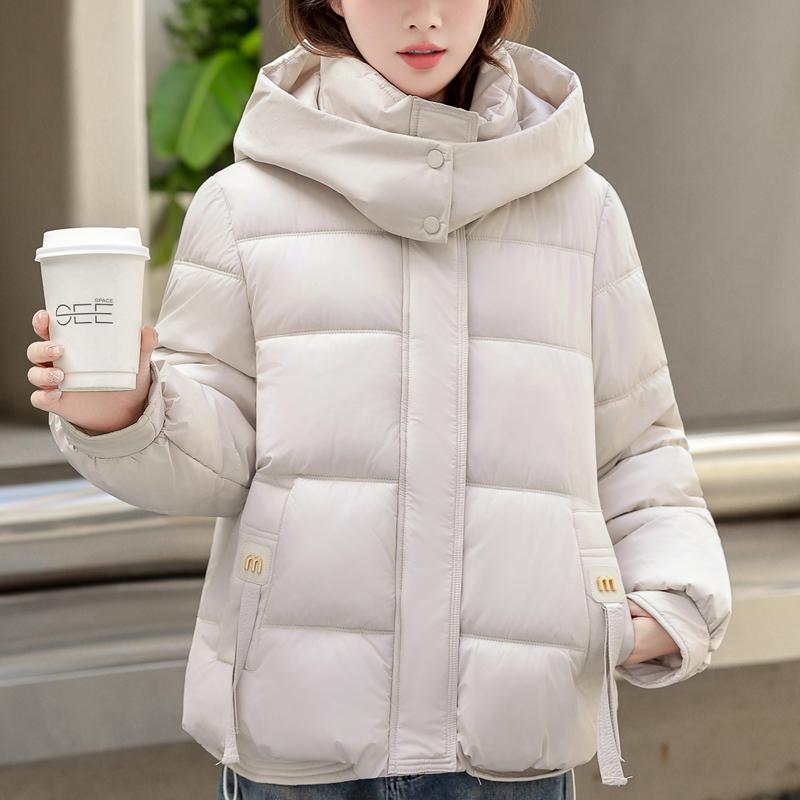 

Модные женские короткие пальто Зимние парки С капюшоном Повседневные Свободные Толстые Теплые Верхняя одежда Женские куртки 2XL бежевый