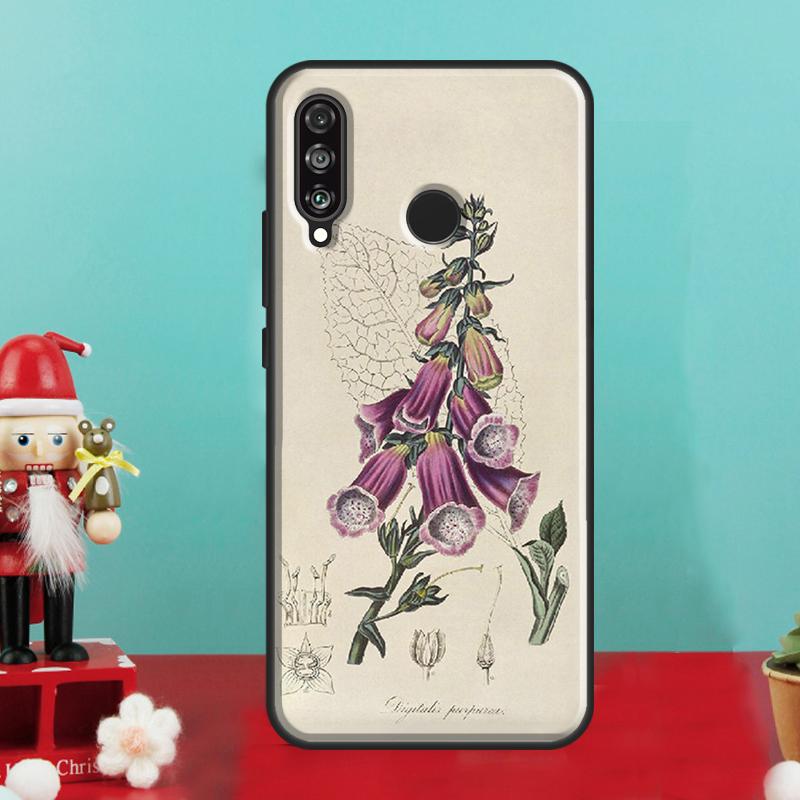 Botanical Drawings Flowers Plants For Huawei Nova 12i 12s 11i 5T Y90 Y70 Y60 Y61 Y91 Y72 9 10 SE P60 Pro P20 P30 P40 Lite Case