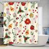 Tu Christmas Shower Curtain Festive Holiday Decor Bathroom Set Waterproof Xmas Pattern Backdrop