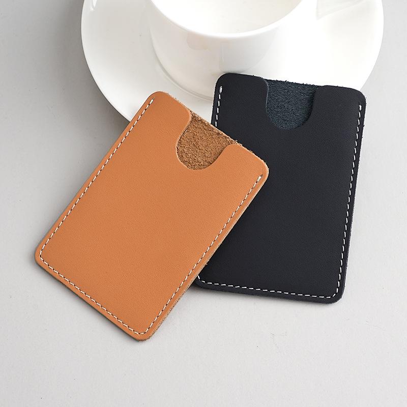Sleek Mini Genuine Leather Card Holder - Compact, Lightweight, and Durable for ID, Bus Cards, and More