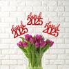 ALISSAR 12 Pack Pre-assembled Double Sided Class of 2025 Graduation Party Centerpiece Sticks, Centerpiece Table Decorations for 2025 Graduation Party