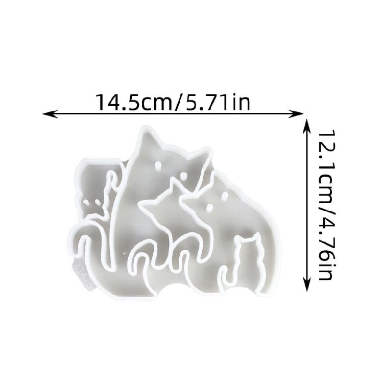 Artistic Silicone Mold with 3 Cats Sculptures Molding Tool For Crafting Home Decoration Desktop Shelf Display Items