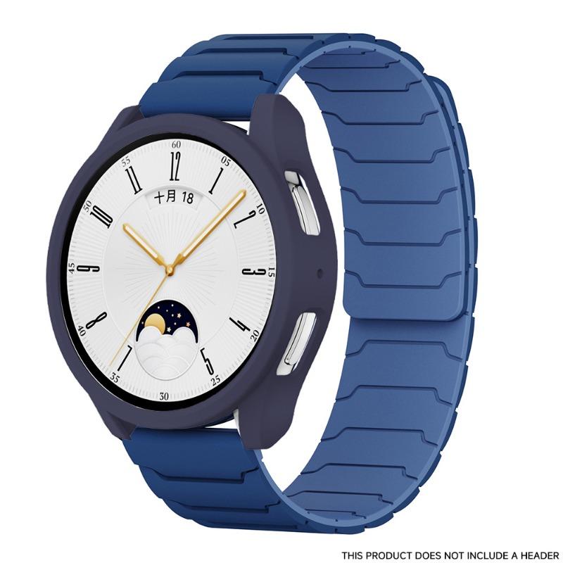 Magnetic Strap + Case For Samsung Galaxy Watch 7/6/5/4 40mm 44mm PC Hollow Protector Bumper Cover Magnetic Silicone Watchband