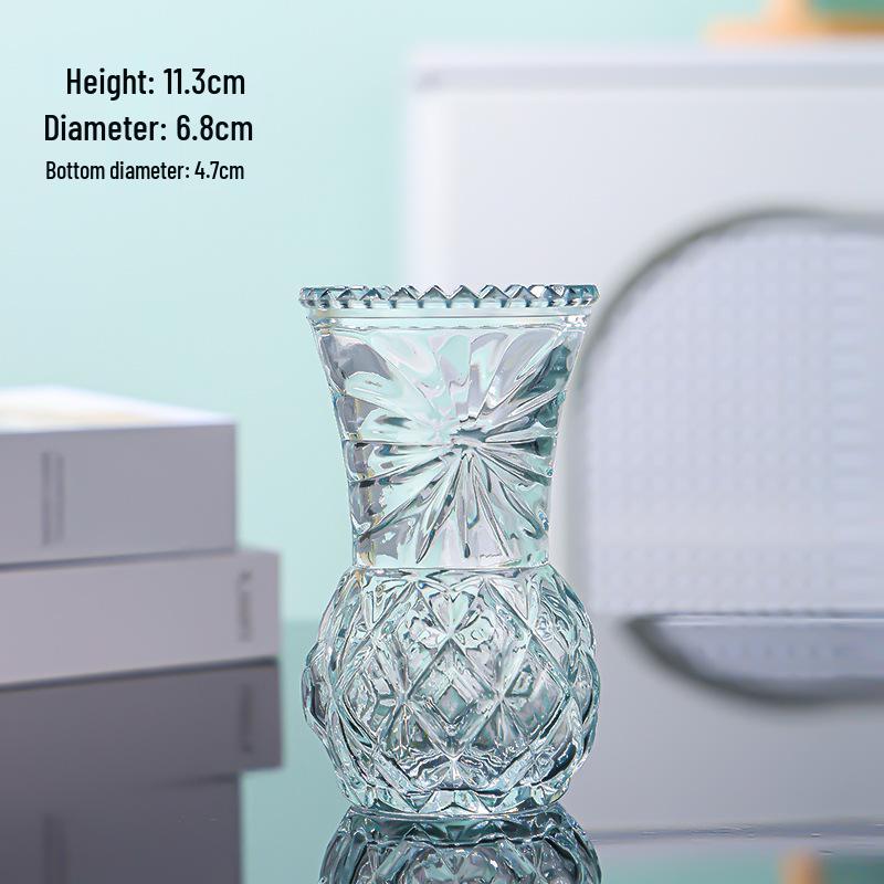 Retro Französisch-Amerikanische Mini-Glasvase für Trockenblumen & Grünzeug