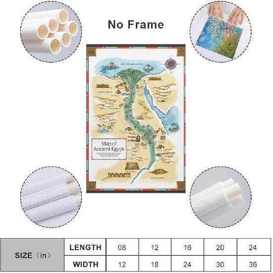 bandmopt Map of Ancient Egypt Canvas Poster Wall Art Decor Print Picture Paintings for Living Room Bedroom Decoration 08x12inch(20x30cm)