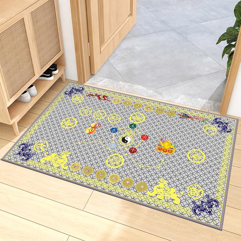 Seven Stars Luck & Fortune Entrance Mat with Five Emperor Coins