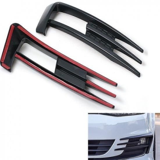 Black Front Fog Lamp Eyebrow Vent Cover Trim For Golf MK7 2014 2015 2016-2017 2x