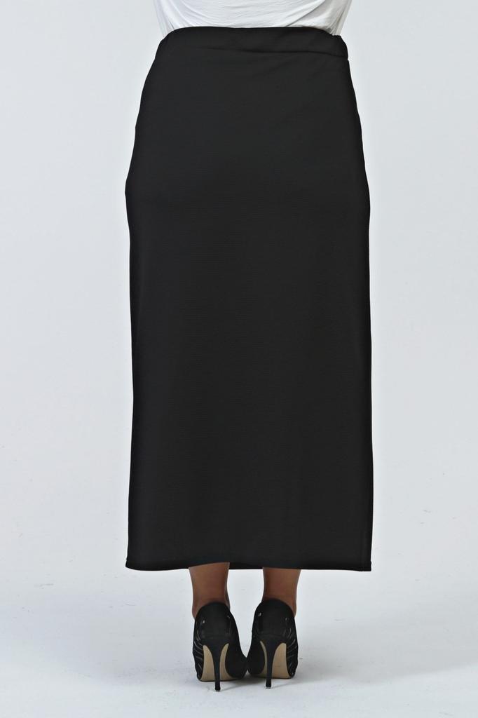 Stil Femei Fusta Marime Mari Talie Elastica Fusta Marime Plus Captusita Tesatura Tricotata Otel Negru