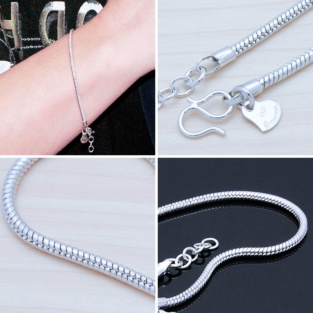 Geometric Unisex Bracelet Electroplated Platinum Simple 2.5Mm Snake Bone Chain Jewelry
