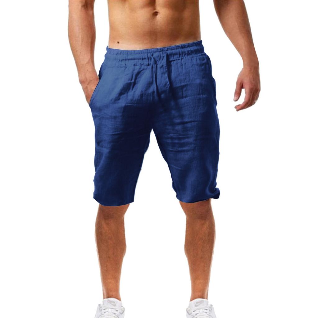 Pánské plážové šortky Ležérní Volné Krátké kalhoty Léto Bavlněné a plátěné šortky Pánské sportovní kalhoty do tělocvičny