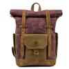 Luksusowe płócienne plecaki w stylu vintage dla mężczyzn płócienny skórzany plecak podróżny duże wodoodporne plecaki Retro Bagpack