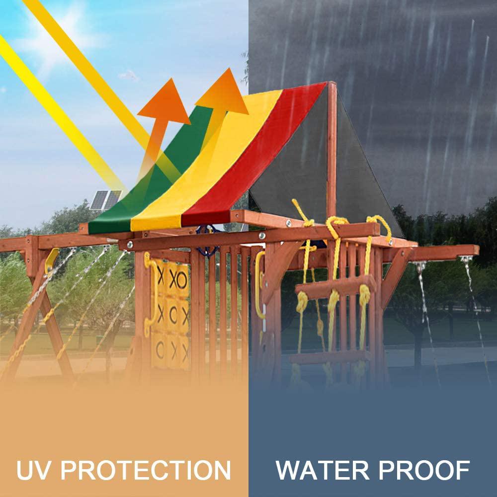 Swing Set Replacement Tarp 52"x89" Waterproof Kids Playground Roof Canopy Cover Outdoor Swingset Slide Sun Shade