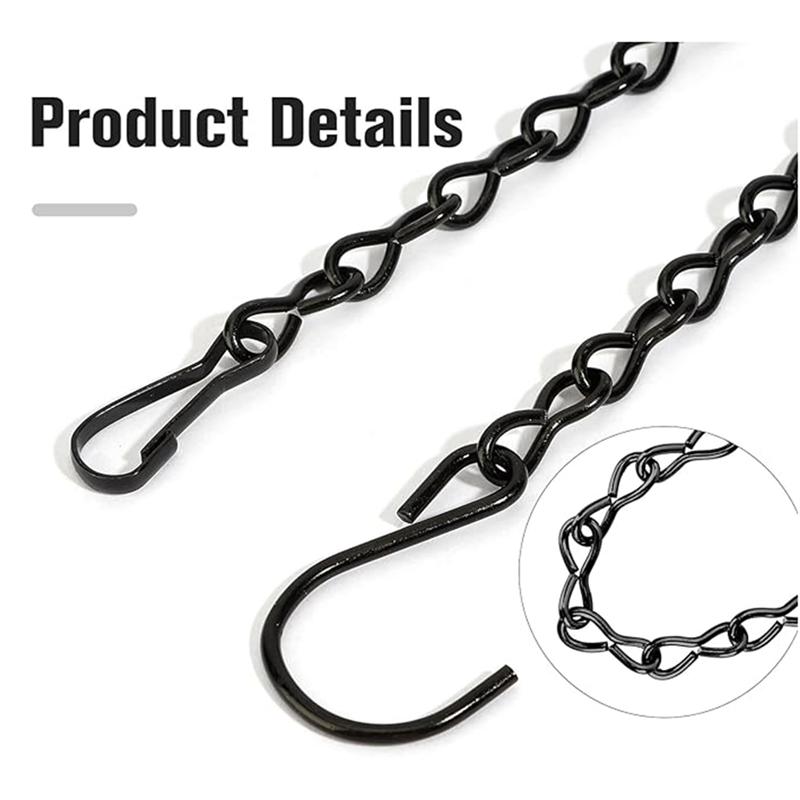 Gute Aufhängepflanzenkette, Schwarze Kette zum Aufhängen von Vogelfutterspendern, Pflanzgefäßen, Laternen, Körben, Werbetafeln, Windspielen, Ornamenten