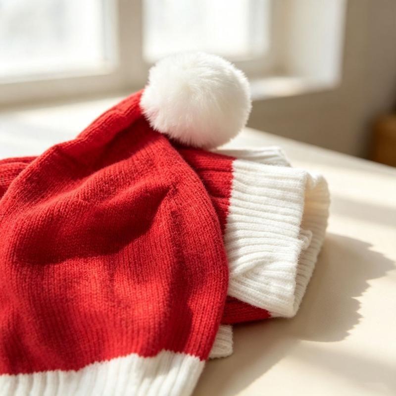 Family Matching Christmas Santa Hats Soft Plush Fluffy White Pom Pom Perfect For Holiday Parties Family Photoshoots