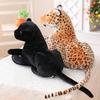 Hot Forest King Multisizes Simulation Stuffed Wild Animal Cheetah Plush Black Panther Leopard Gentle Playthings Home Decoration Present