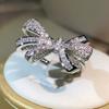 CopperHigh Quality Bow Bow Bow Bow Zircon Ring Women's Fashion Party Birthday Jewelry Rings