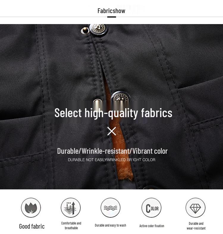 Men's Autumn/Winter Fleece-Lined Multi-Pocket Sleeveless Vest - Warm Cotton Waistcoat for Middle-Aged & Elderly