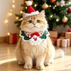 Red Bowknot Christmas Pet Neckwear Yarn Pet Holiday Bib Xmas Puppy Outfit Cat Santa Hat  New Year