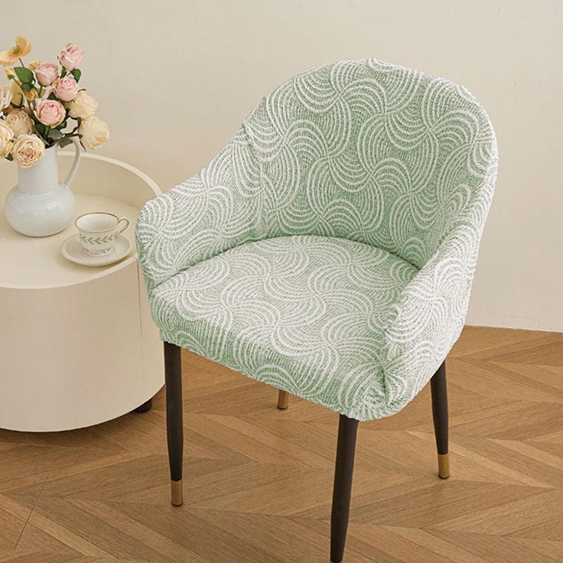 Semi-circular Elastic Office Dining Chair Cover Modern Simple Dustproof Non-slip Office Dining Chair Seat Cover