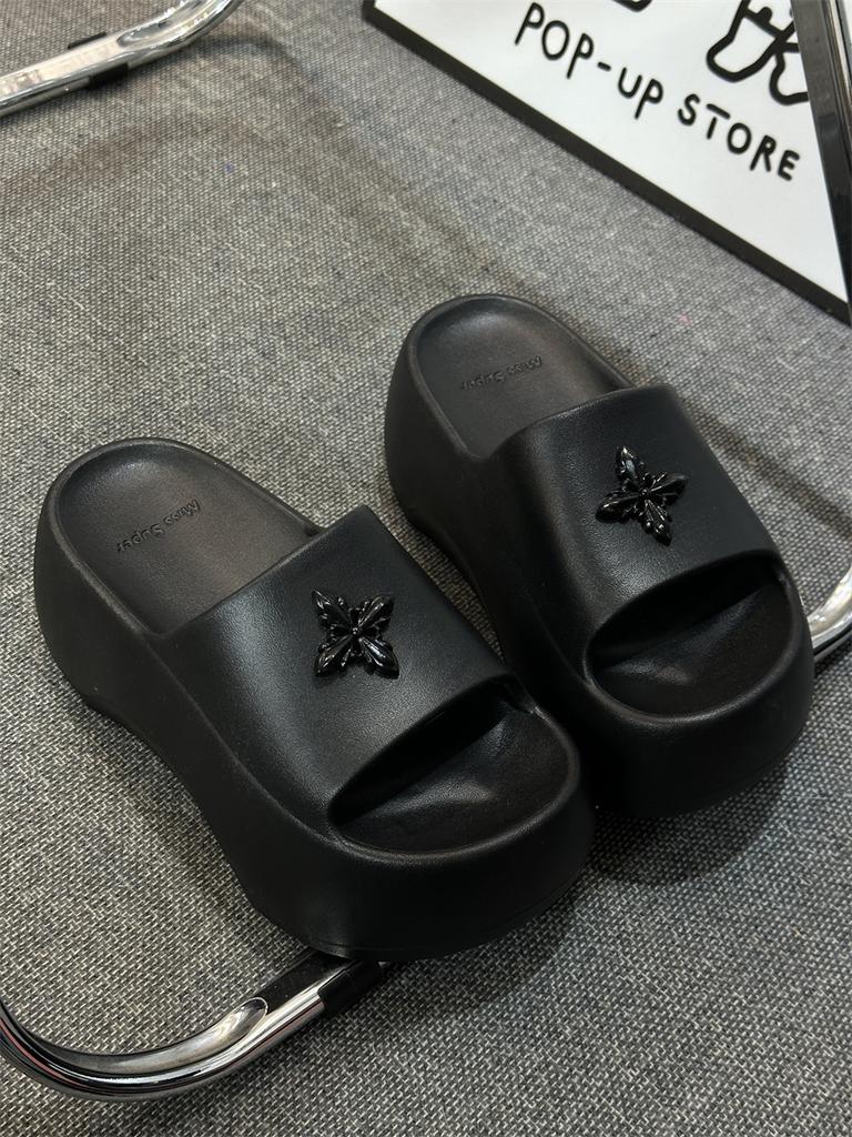 Nové letní pantofle na silné platformě a silném podpatku, dámské letní pantofle na silné platformě k moři