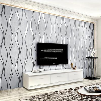 New 45CM*3m PVC Wallpaper Self Adhesive WaterProof Wall Sticker Wavy Line Design Peel and Stick Sticker Wall Decoration